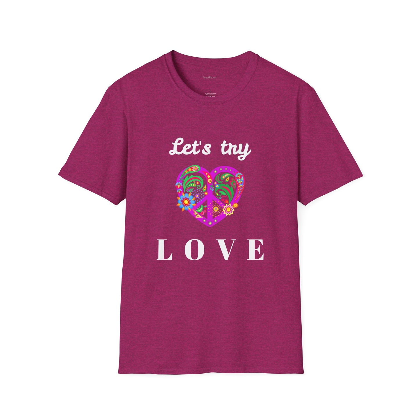 Let's Try Love - Unisex Softstyle T-Shirt 100% Cotton Graphic