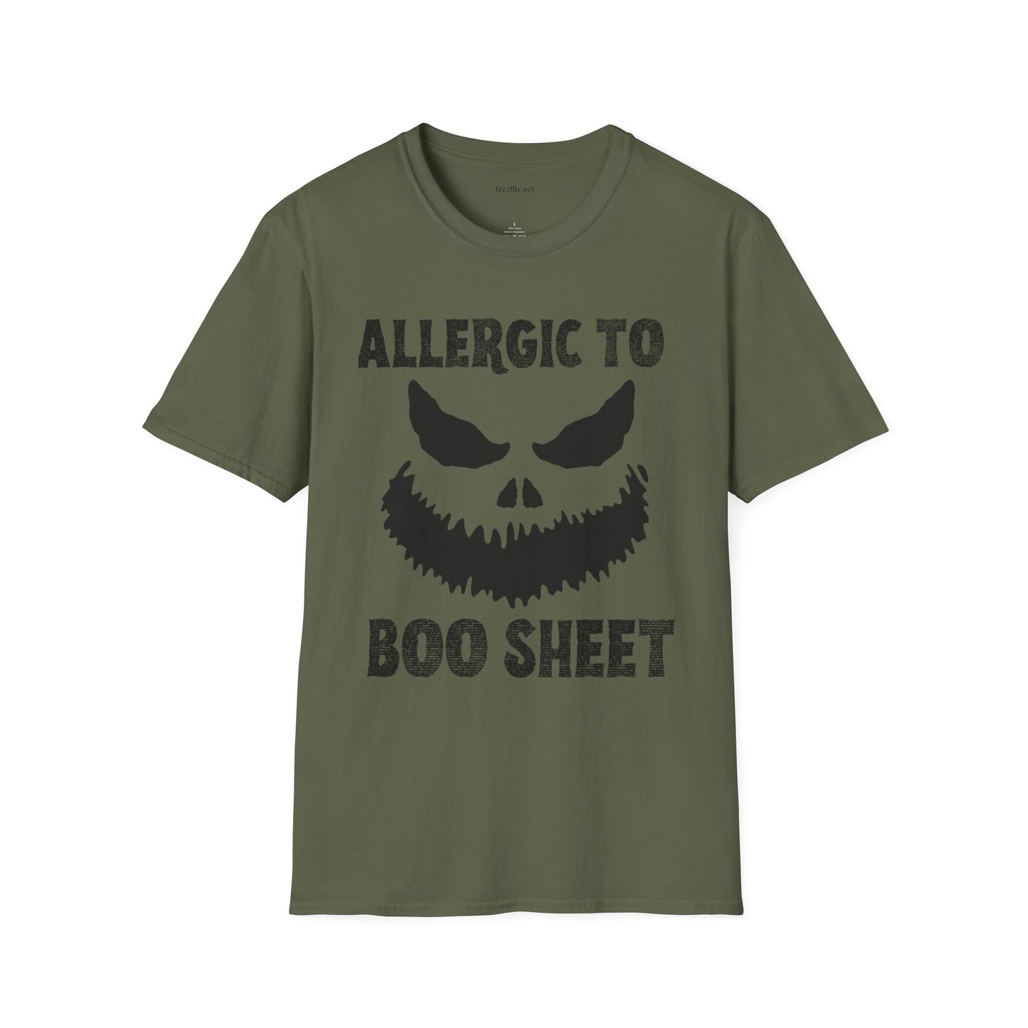 Allergic to Boo Sheet Unisex Softstyle T-Shirt 100% Cotton Graphic