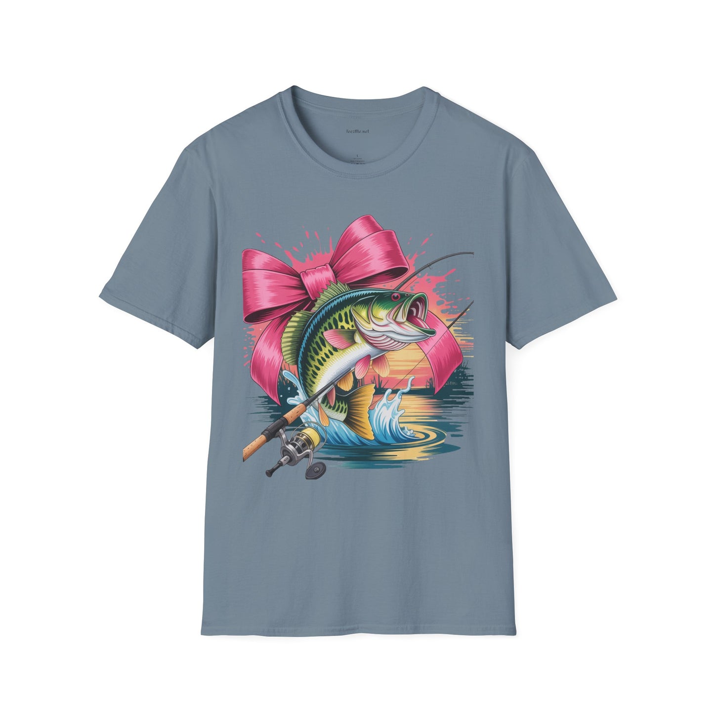 Fishing Girl - Unisex Softstyle T-Shirt 100% Cotton Graphic