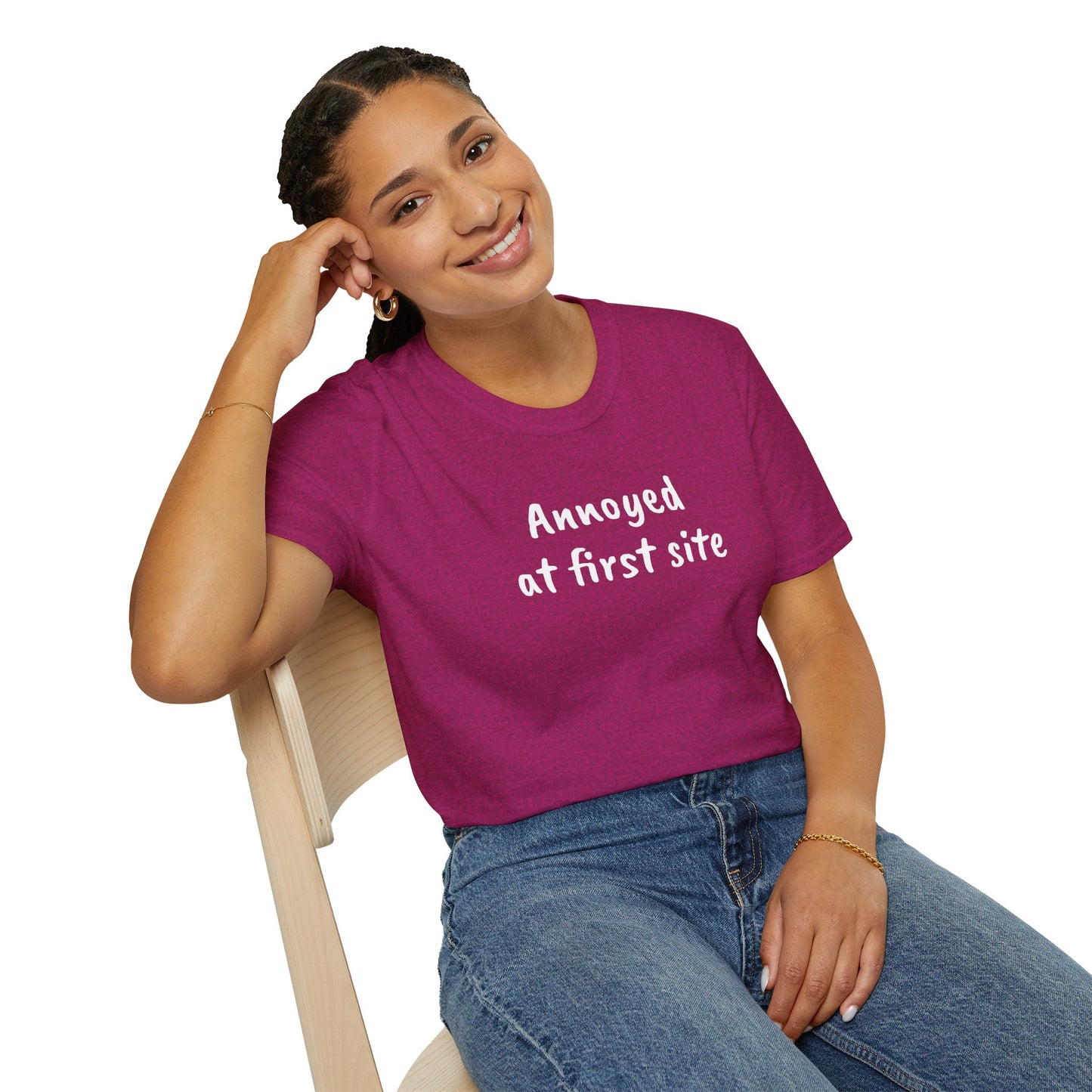 Annoyed at first site - Unisex Softstyle T-Shirt 100% Cotton Graphic