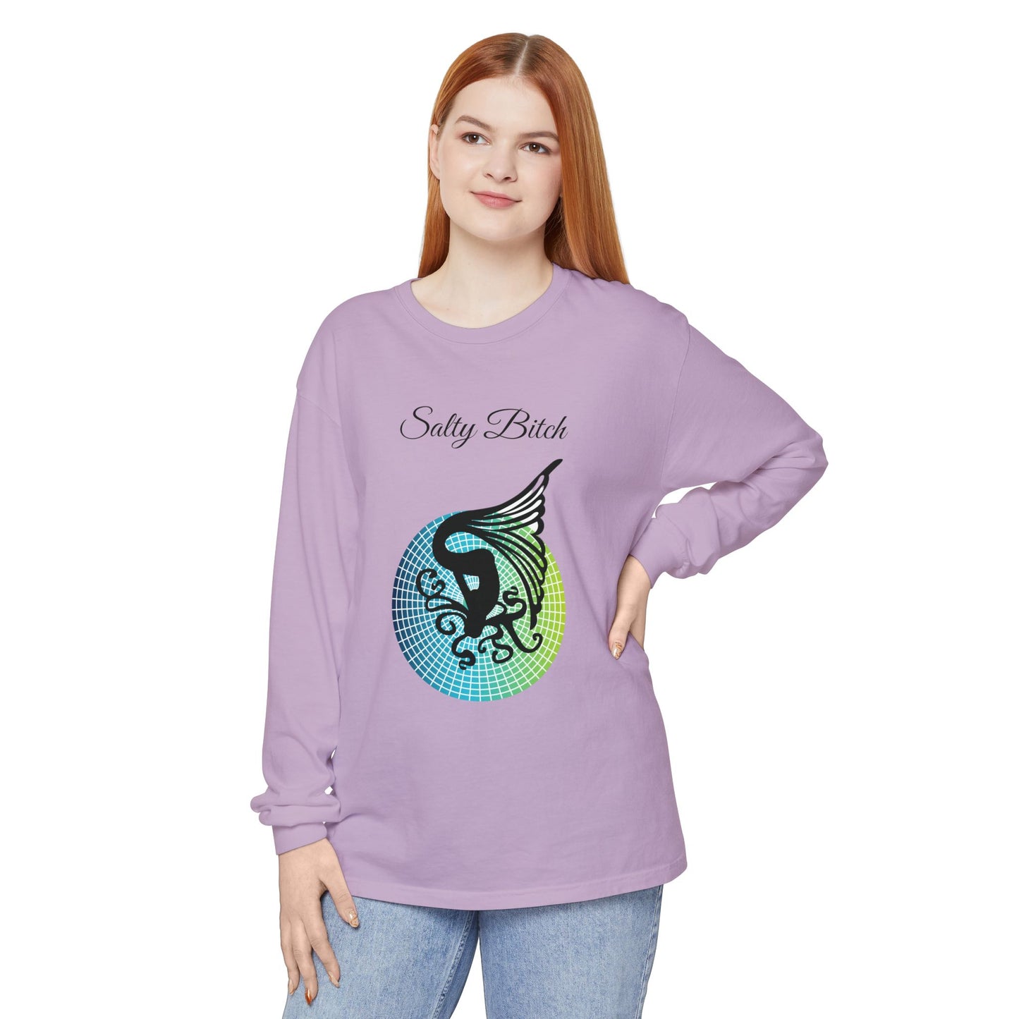 Salty Bitch - Unisex Garment-dyed Long Sleeve T-Shirt