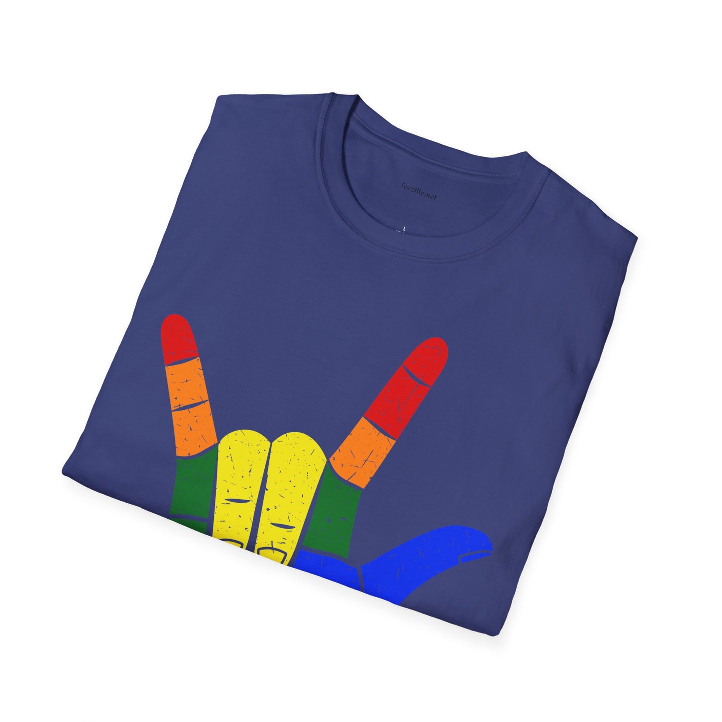 ASL Love LGBT  - Unisex Softstyle T-Shirt 100% Cotton Graphic