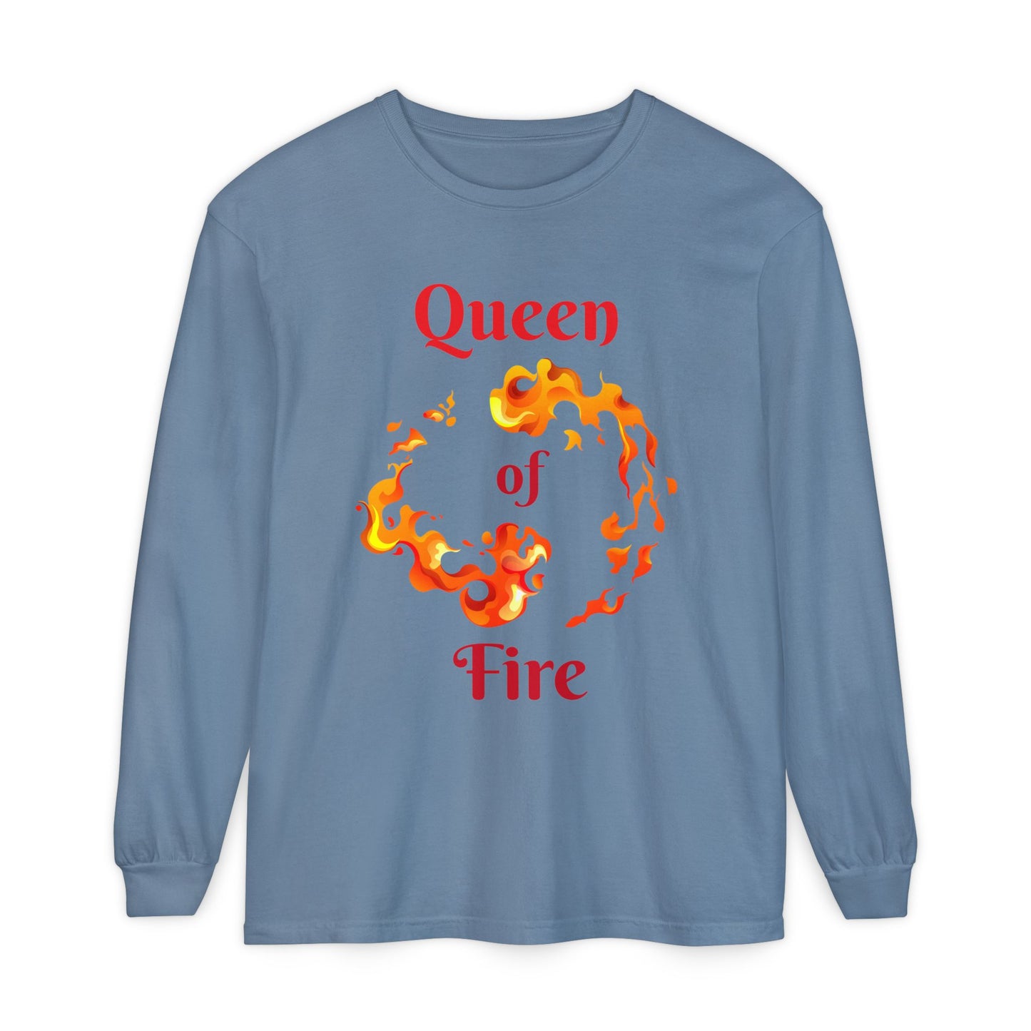 Queen of Fire - Unisex Garment-dyed Long Sleeve T-Shirt