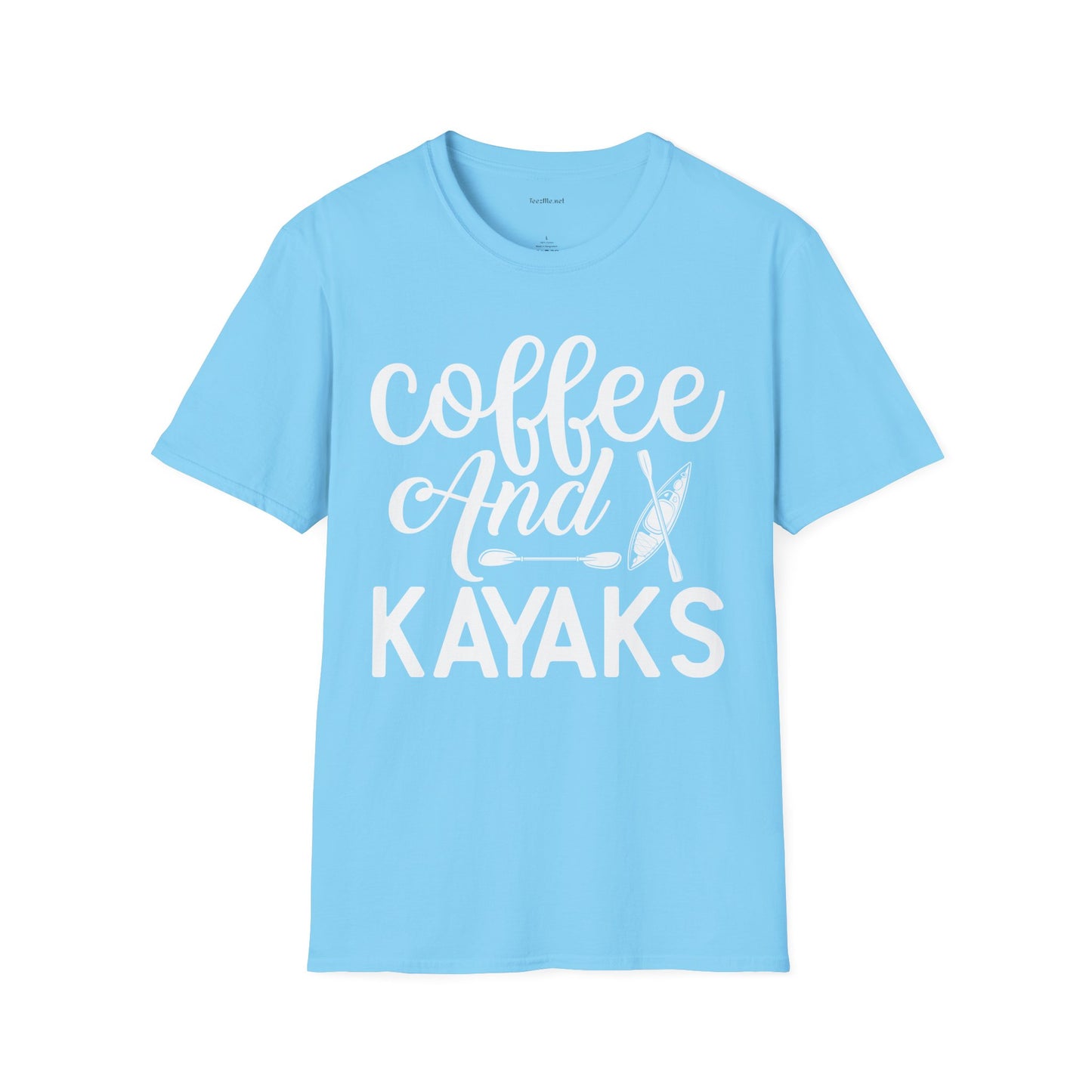Coffee and Kayaks - Unisex Softstyle T-Shirt 100% Cotton Graphic