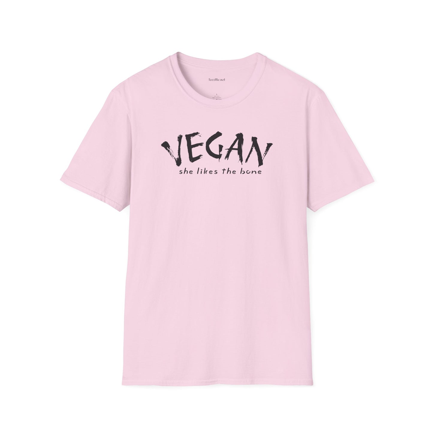 VEGAN she likes the bone Unisex Softstyle T-Shirt 100% Cotton Graphic