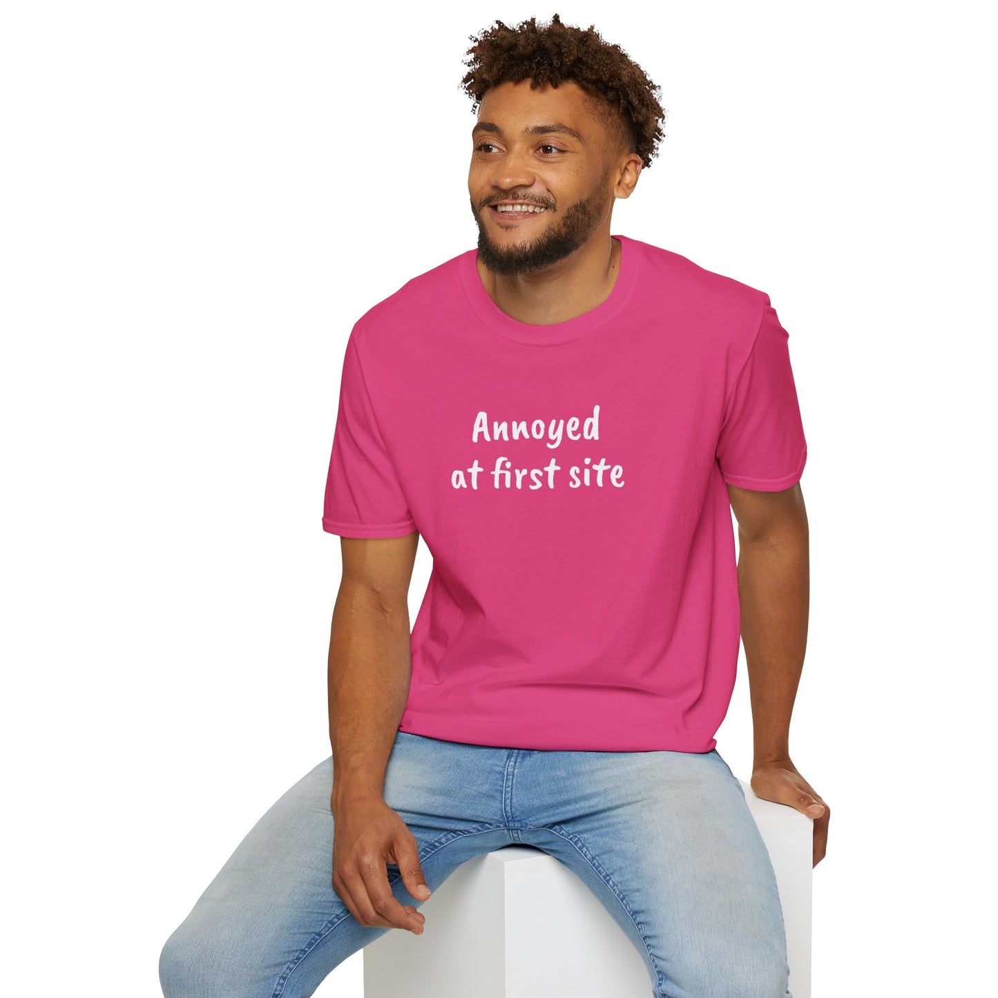 Annoyed at first site - Unisex Softstyle T-Shirt 100% Cotton Graphic
