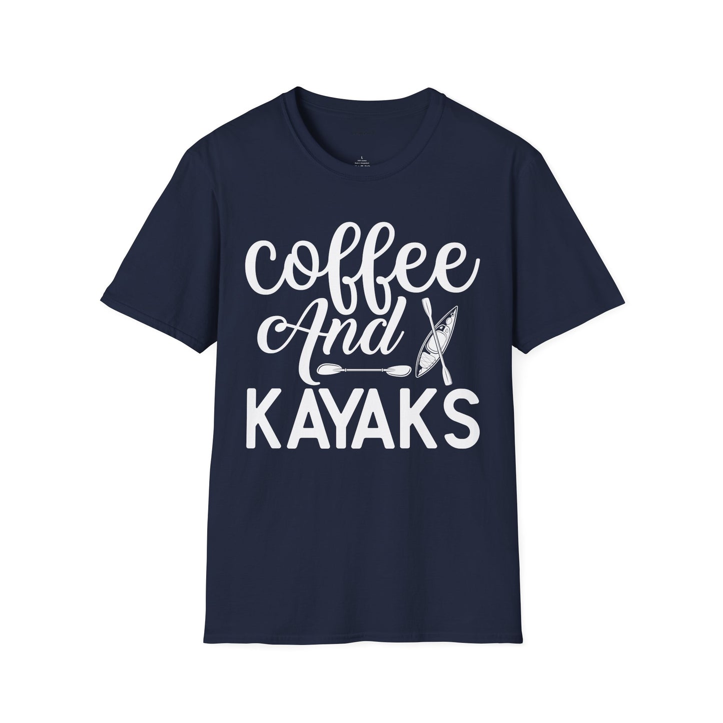 Coffee and Kayaks - Unisex Softstyle T-Shirt 100% Cotton Graphic