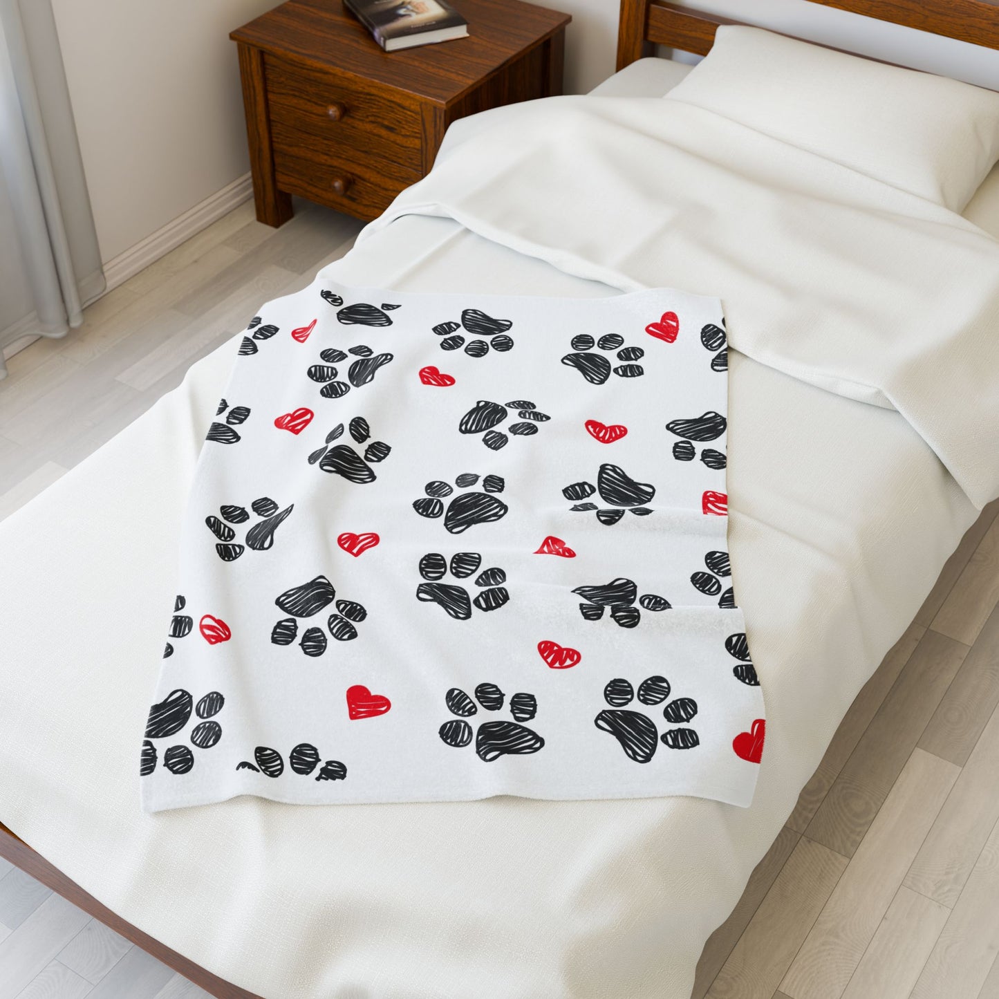 Love Paws Velveteen Plush Blanket birthday valentine gift