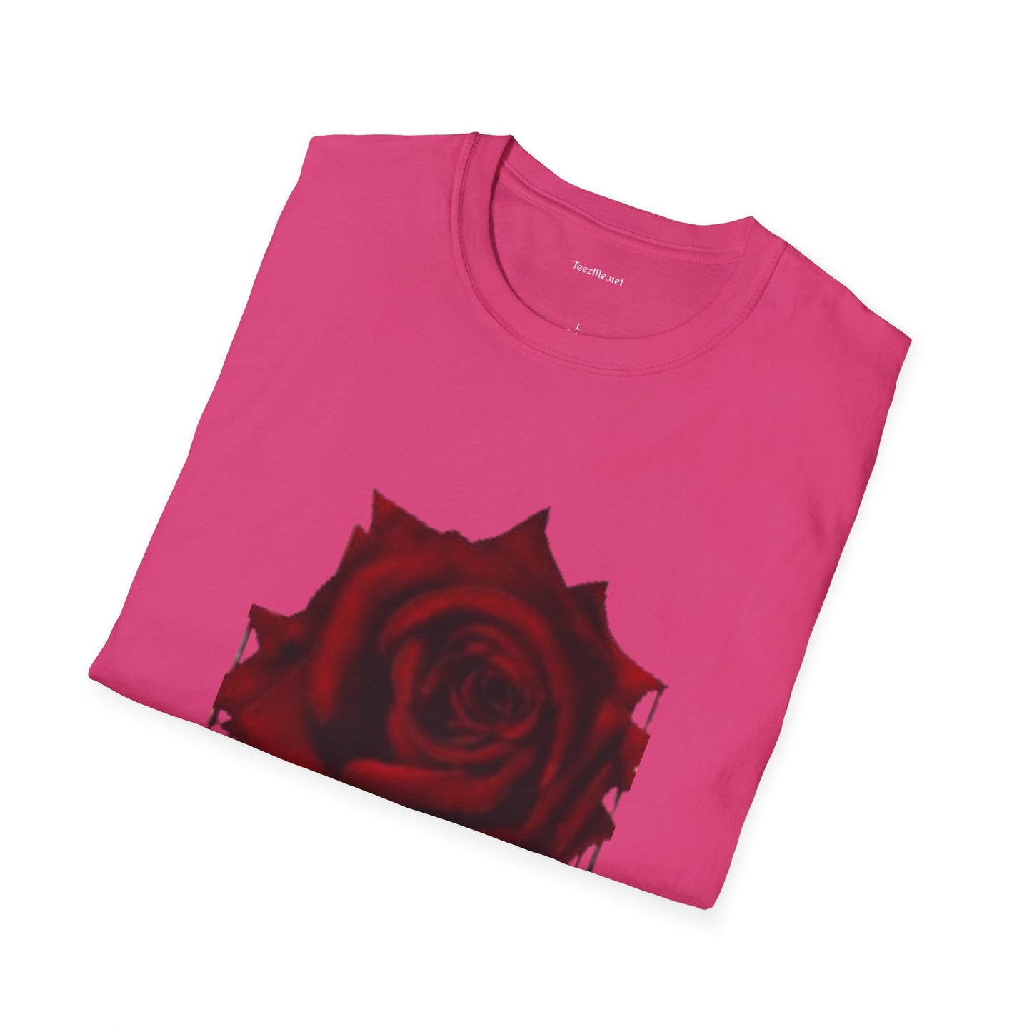 Bleeding Rose Illustration - Unisex Softstyle T-Shirt 100% Cotton Graphic