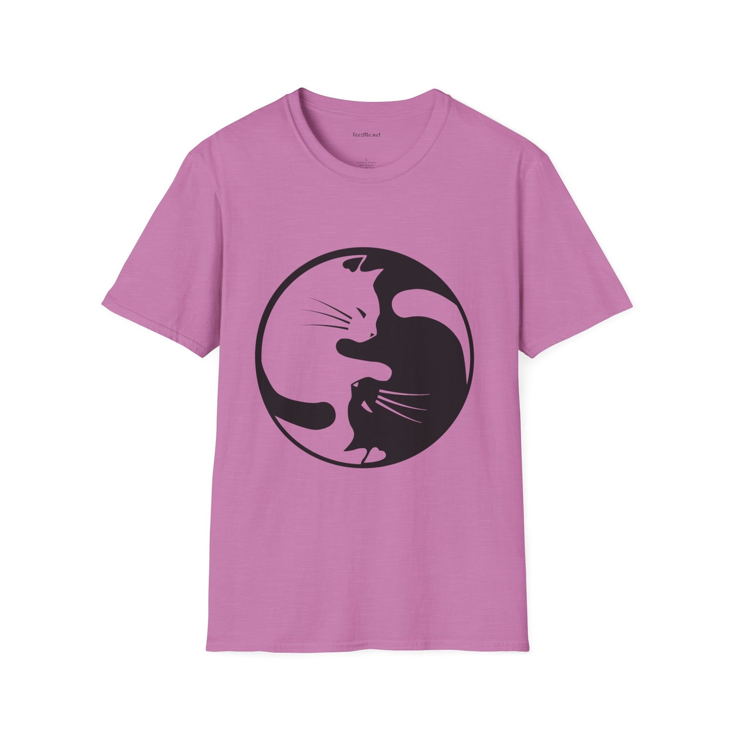 Yin Yang Cat3 Unisex Soft T-Shirt 100% Cotton Graphic