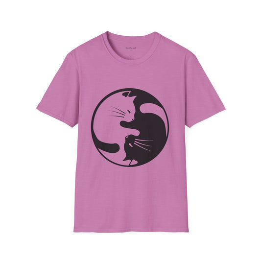Yin Yang Cat3 Unisex Soft T-Shirt 100% Cotton Graphic