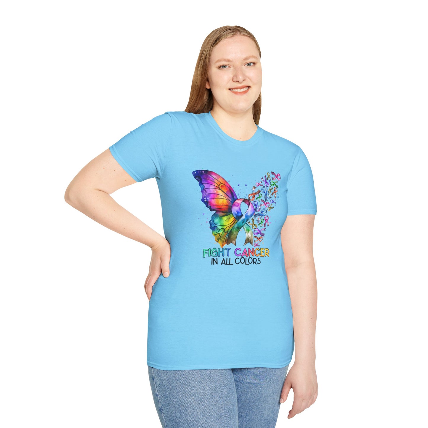 Fight Cancer - Unisex Softstyle T-Shirt 100% Cotton Graphic