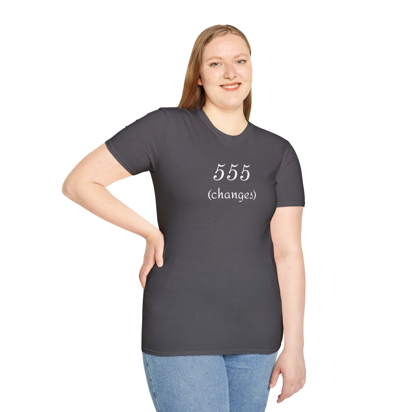 555 (changes) - Unisex Softstyle T-Shirt 100% Cotton Graphic #angel numbers