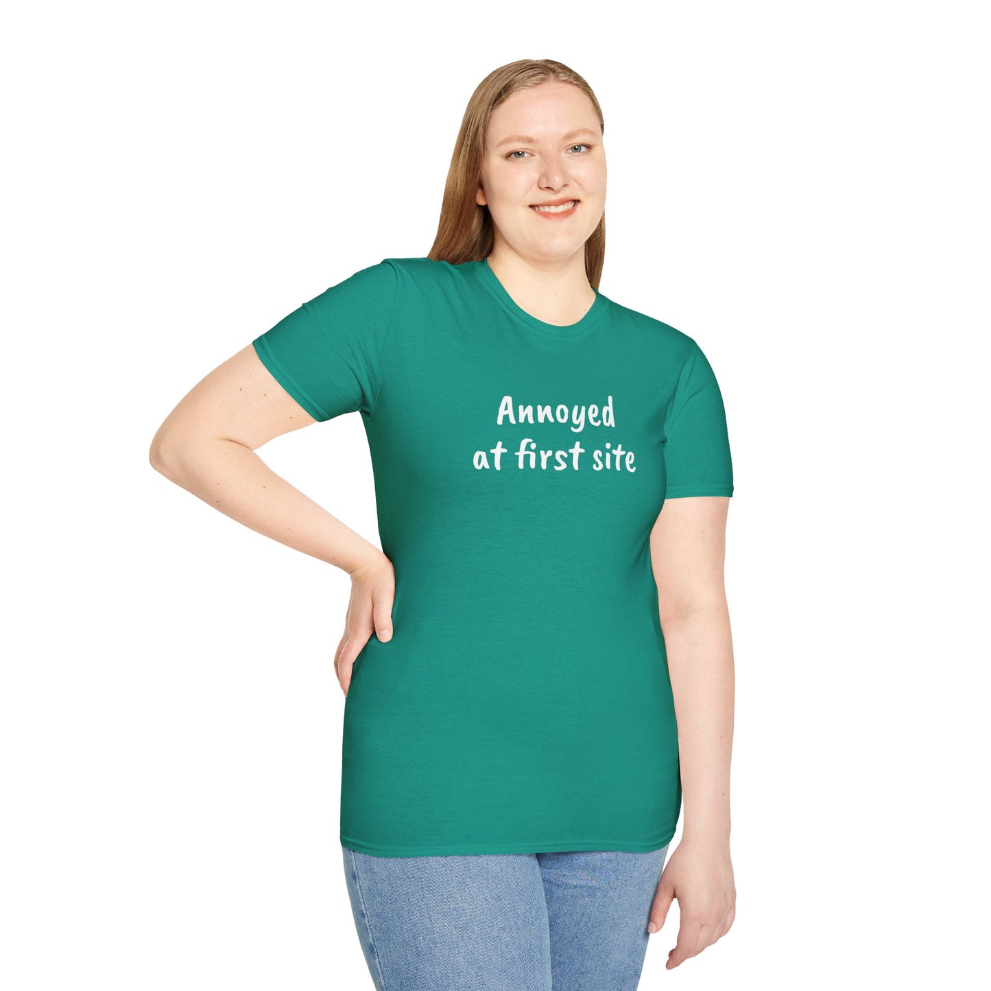 Annoyed at first site - Unisex Softstyle T-Shirt 100% Cotton Graphic