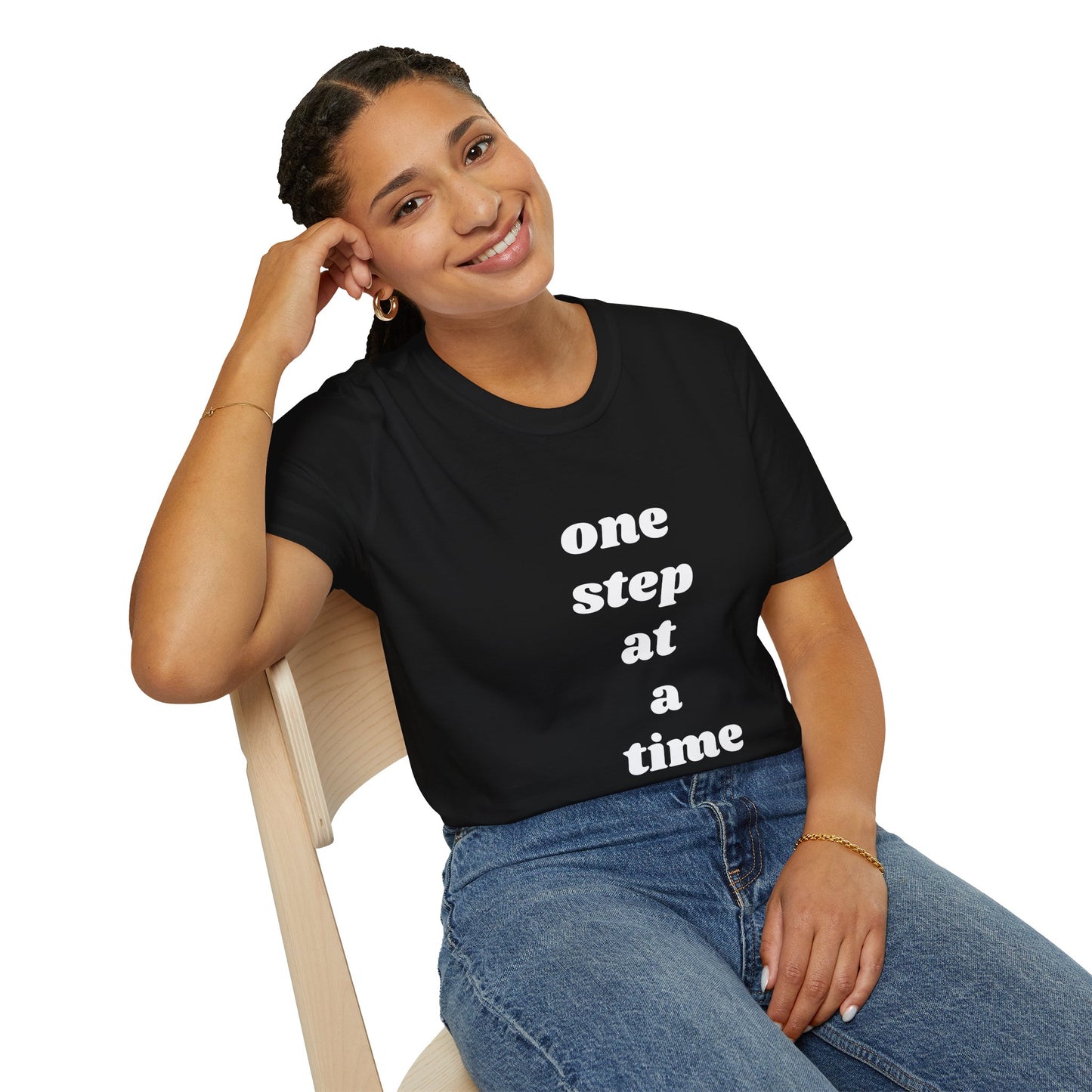 One step at a time - Unisex Softstyle T-Shirt 100% Cotton Graphic