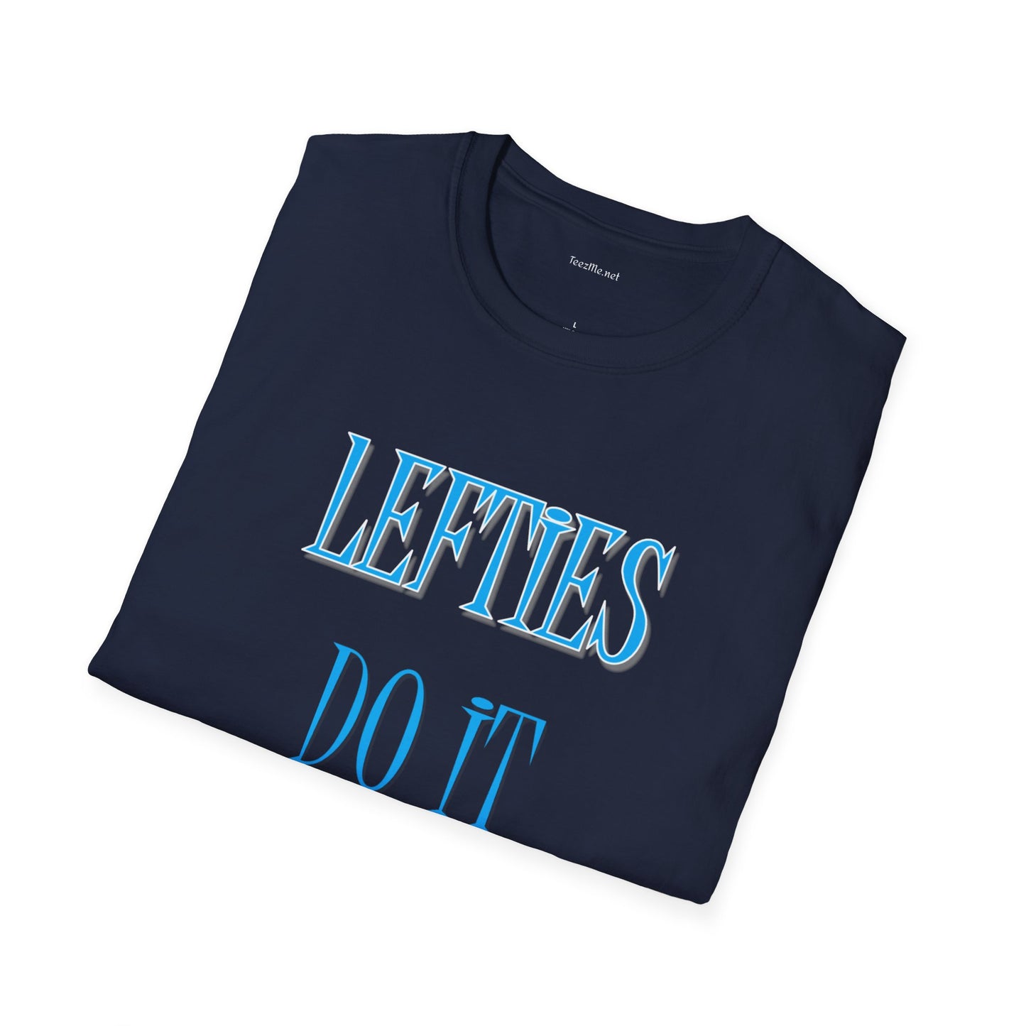 Lefties do it Right (blue) - Unisex Softstyle T-Shirt 100% Cotton Graphic
