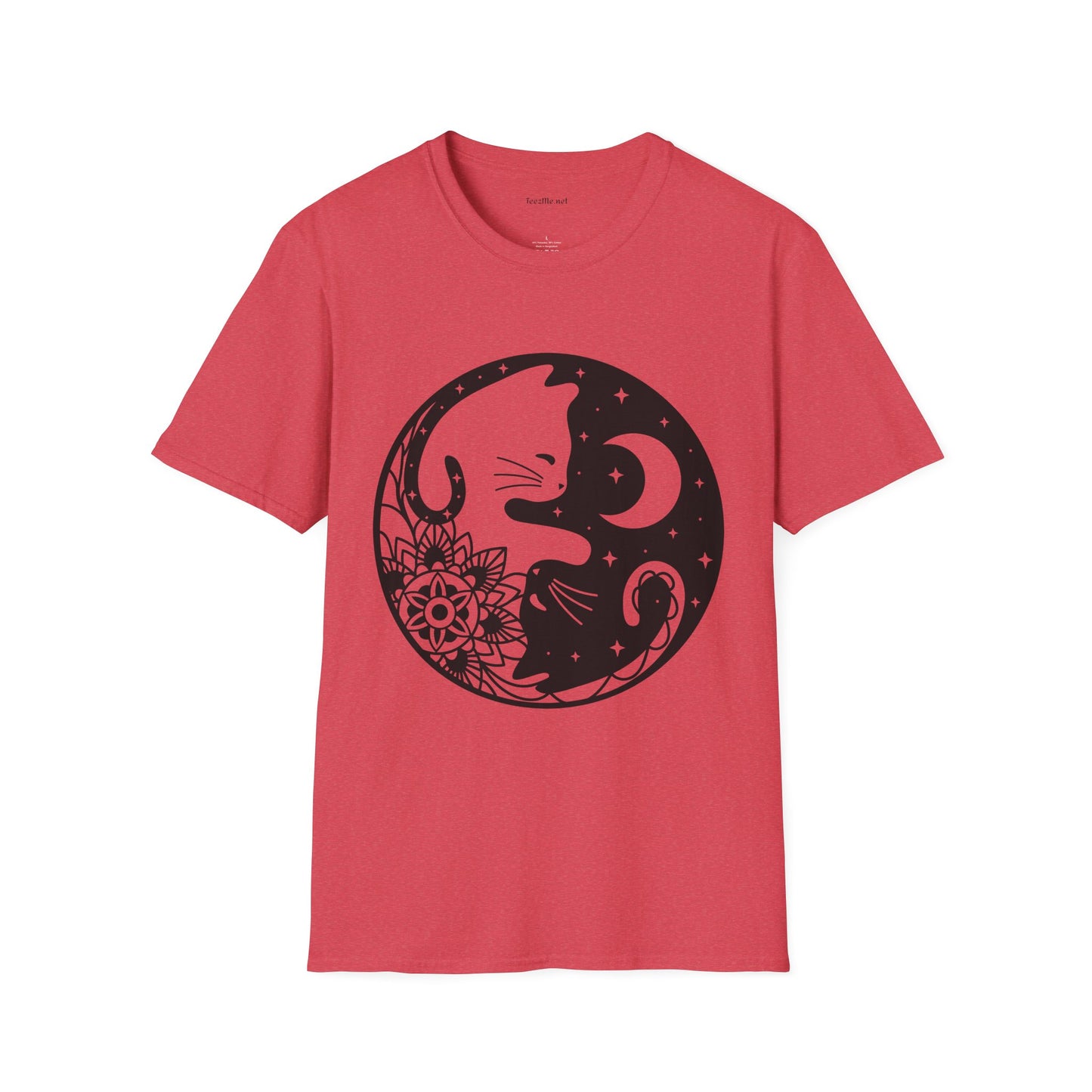 Yin Yang Cat1 Unisex Soft T-Shirt 100% Cotton Graphic