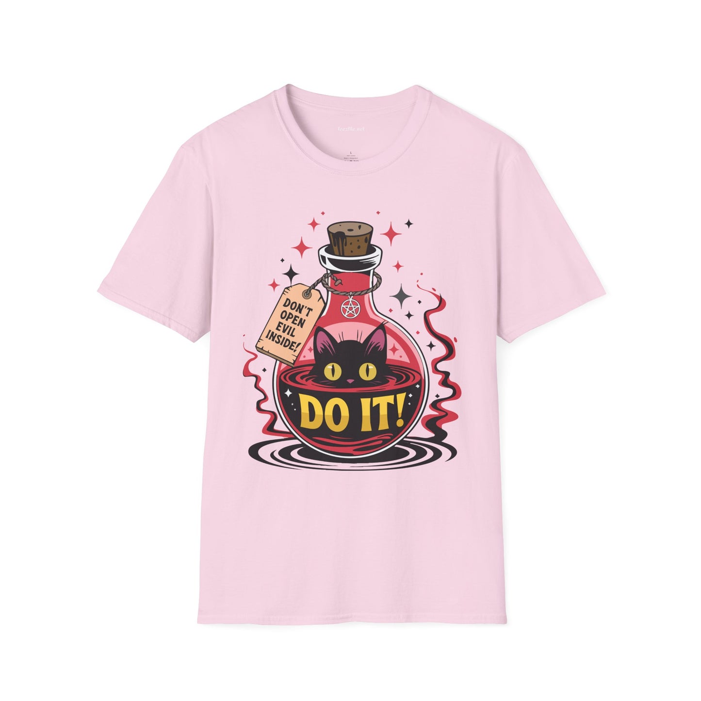 Evil Cat Inside Unisex Softstyle T-Shirt 100% Cotton Graphic