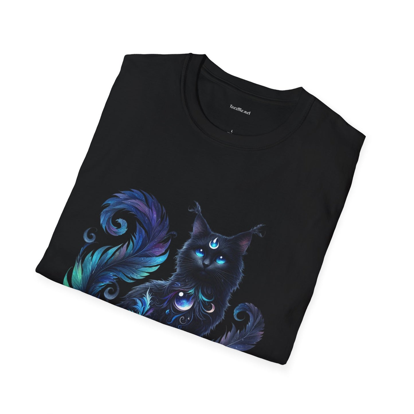 Black Spiritual Cat - Shirt 100% Cotton Graphic