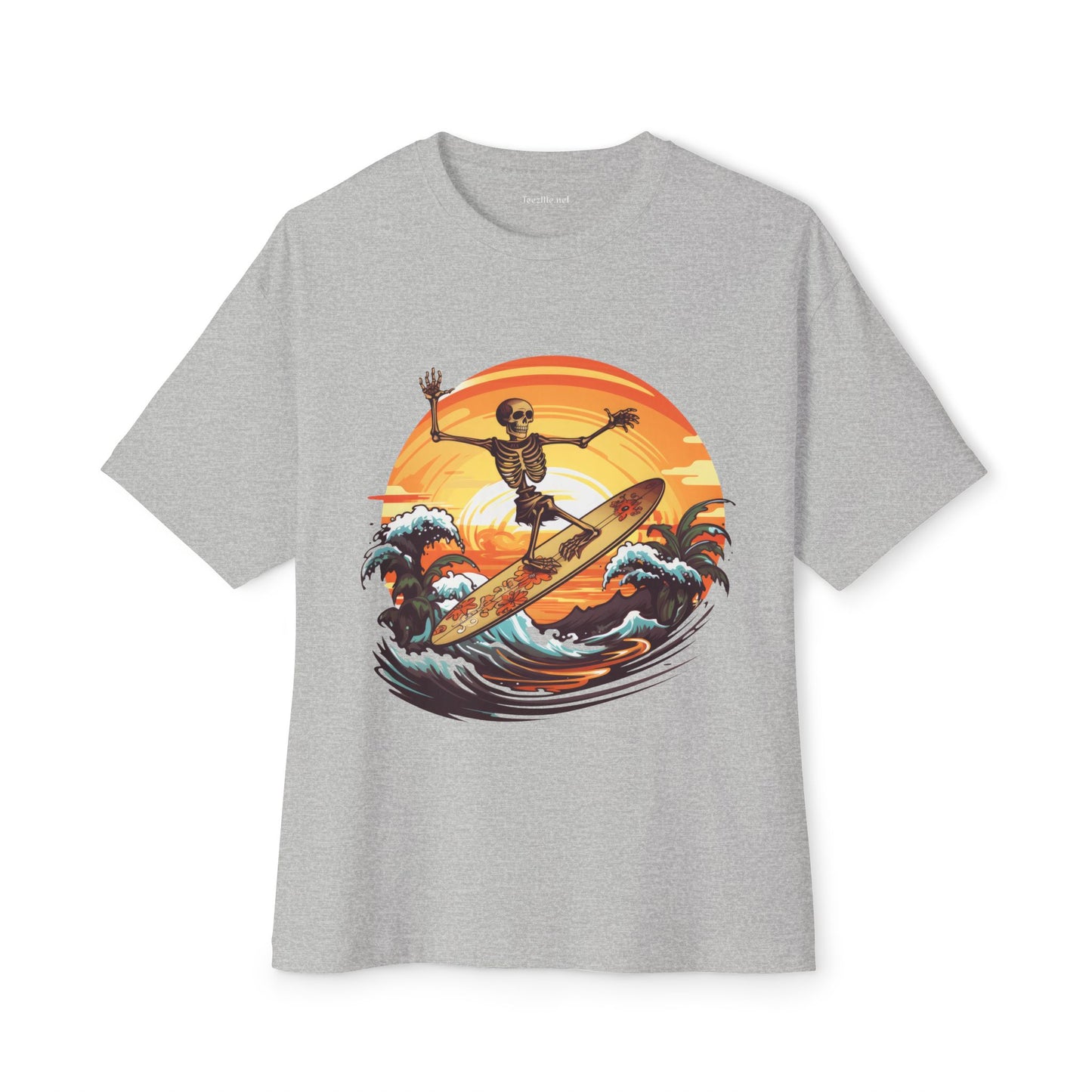 Skeleton Surfing1 - Unisex Oversized Boxy Tee