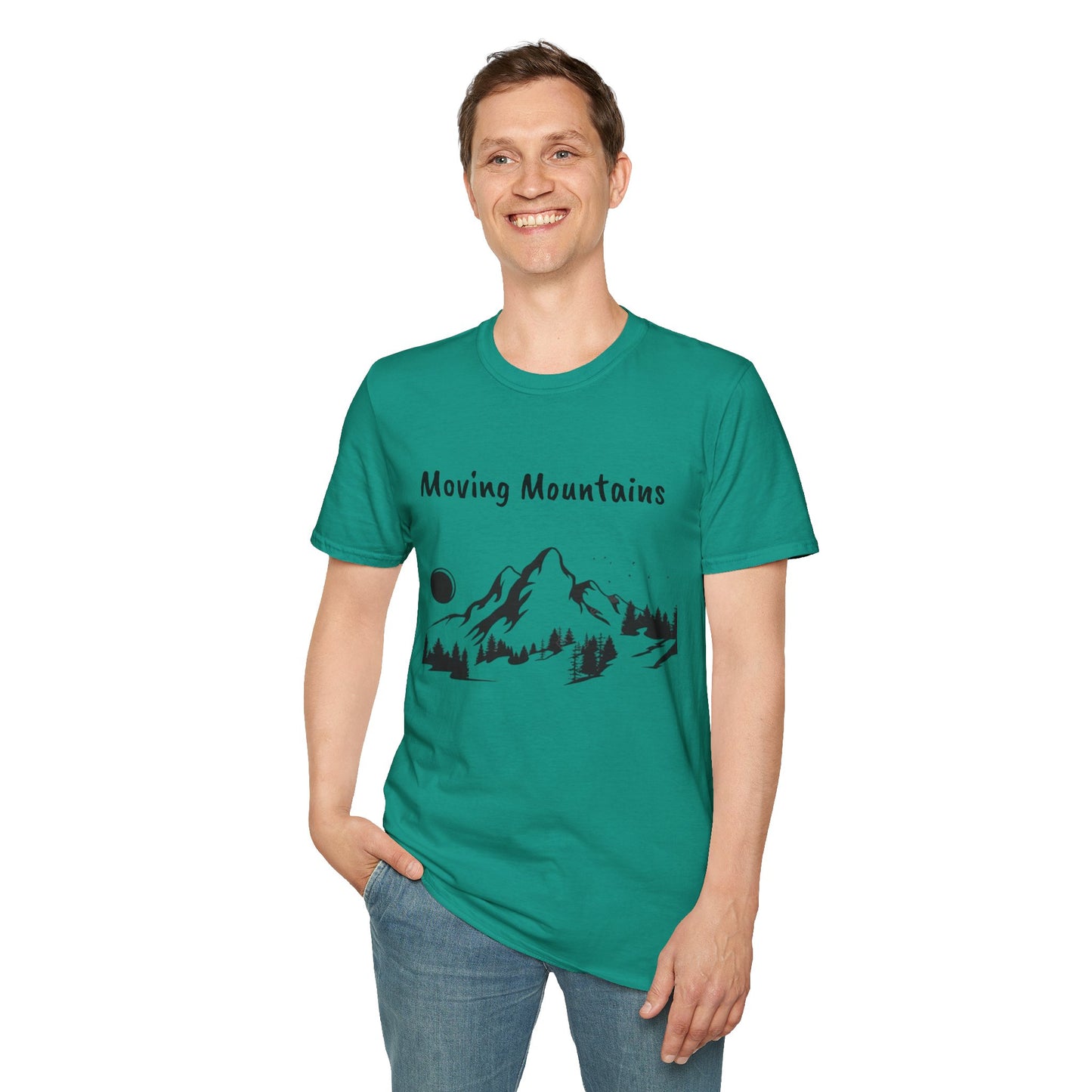Moving Mountains - Unisex Softstyle T-Shirt 100% Cotton Graphic