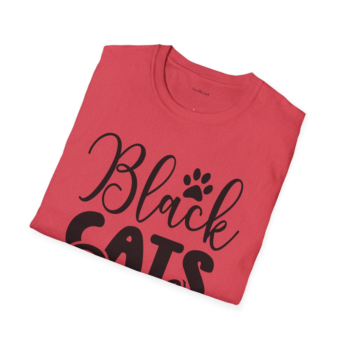 Black Cats Only - Unisex Softstyle T-Shirt 100% Cotton Graphic