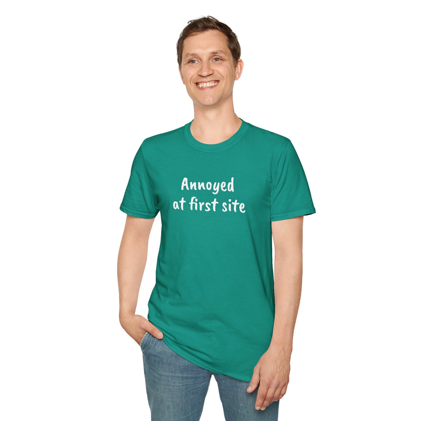 Annoyed at first site - Unisex Softstyle T-Shirt 100% Cotton Graphic