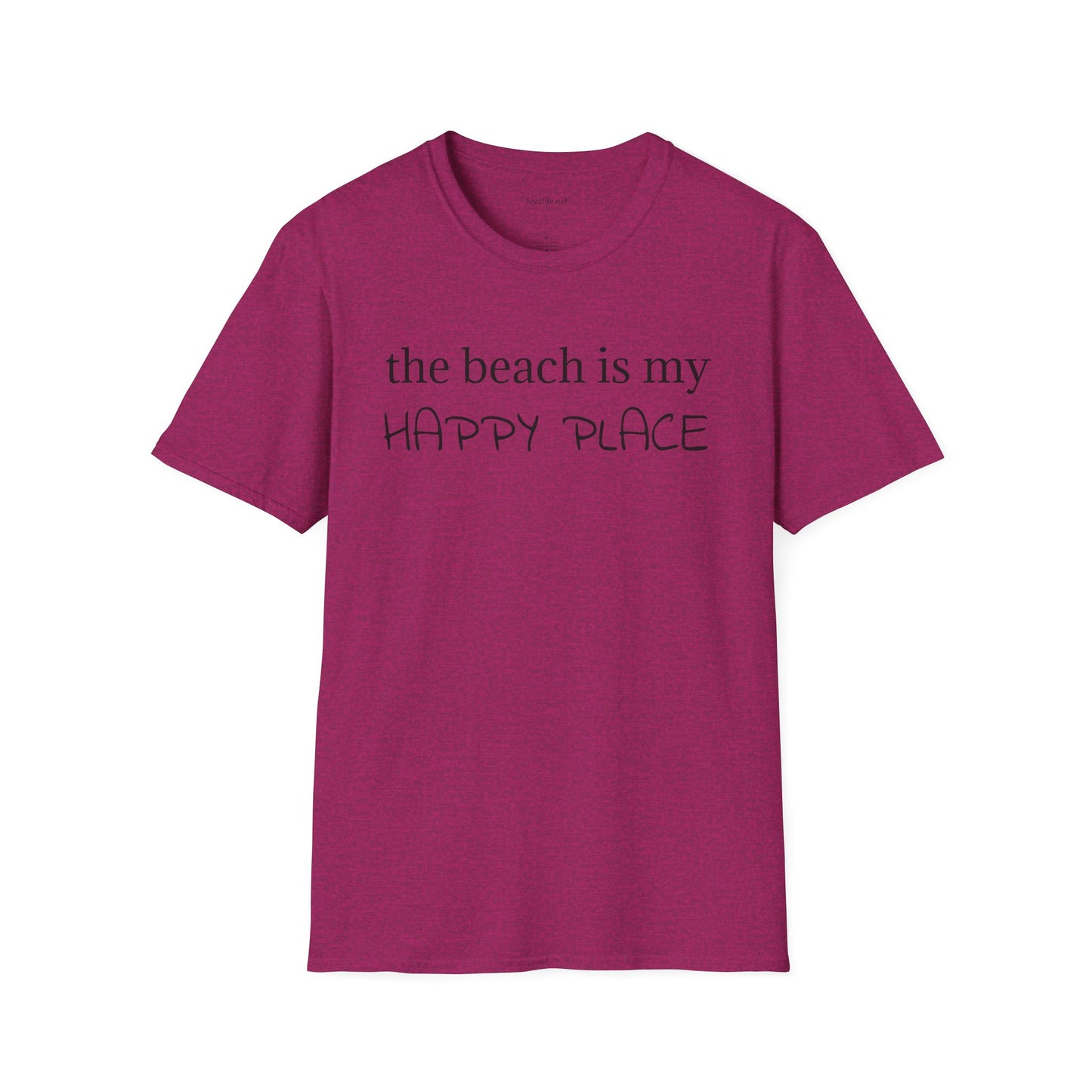The beach is my happy place - Unisex Softstyle T-Shirt 100% Cotton Graphic