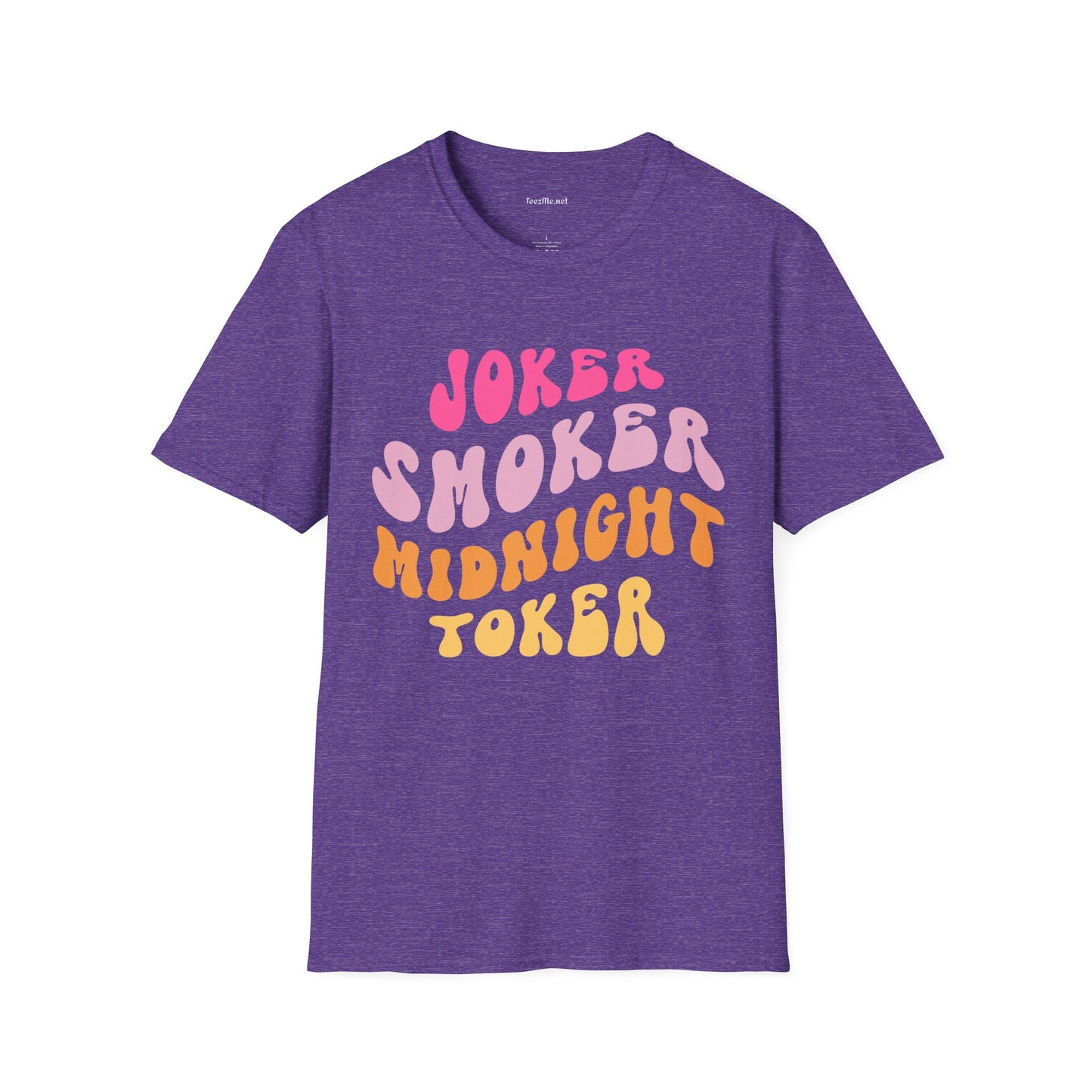 Joker Smoker Midnight Toker Unisex Softstyle T-Shirt 100% Cotton Graphic
