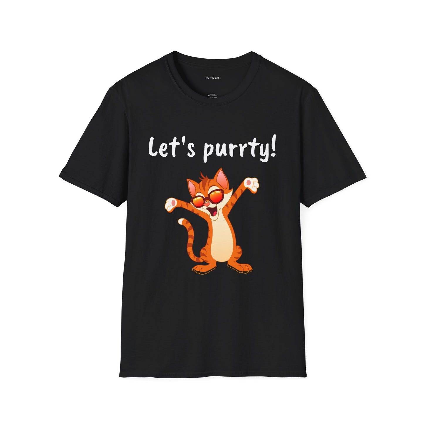 Let's purrty! - Unisex Softstyle T-Shirt 100% Cotton Graphic
