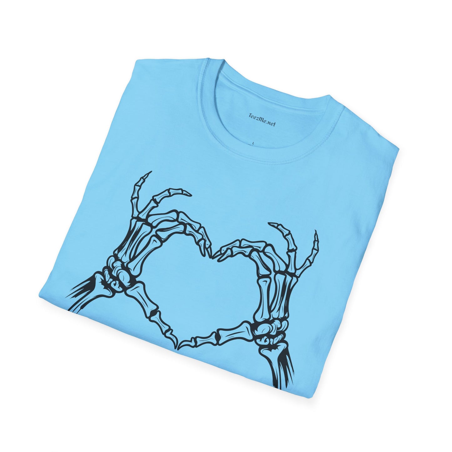 Skeleton Heart Hands Unisex Softstyle T-Shirt 100% Cotton