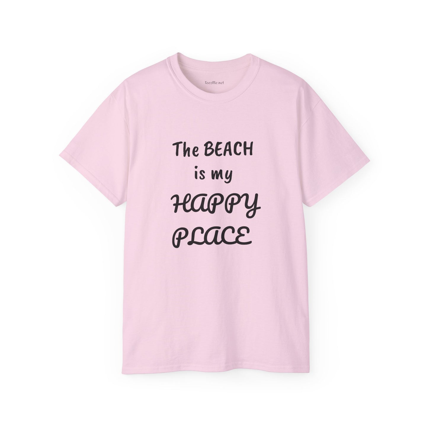 The BEACH is my Happy Place - Unisex Ultra Cotton Tee 100% Cotton Graphic