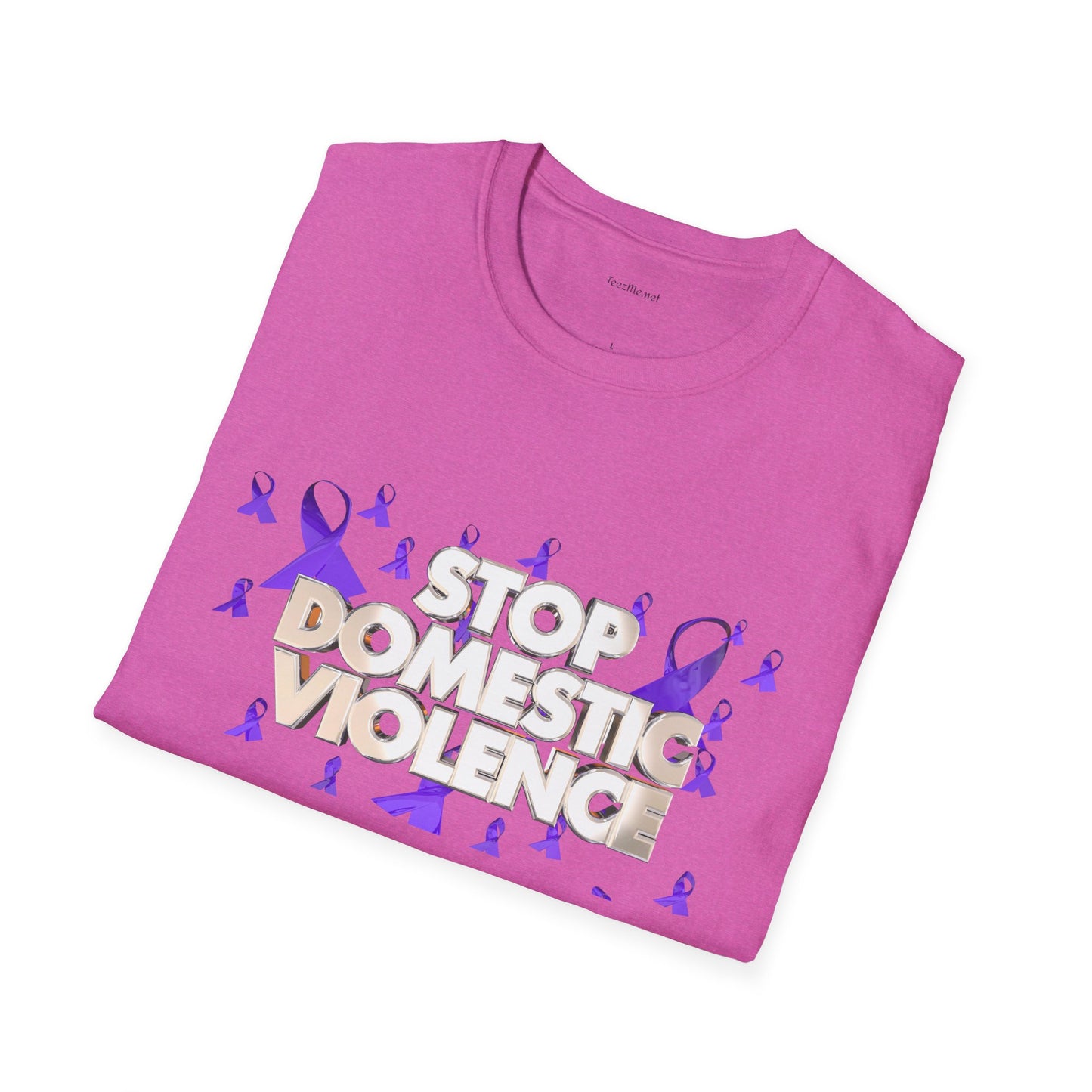 STOP DOMESTIC VIOLENCE - Unisex Softstyle T-Shirt 100% Cotton Graphic