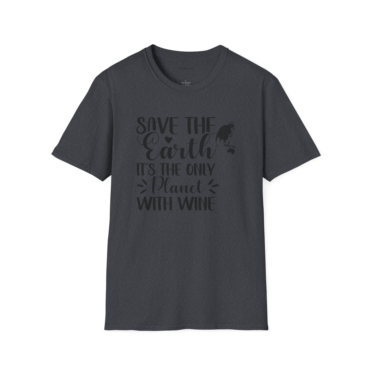 Save the Earth (Wine) Unisex Soft T-Shirt 100% Cotton Graphic