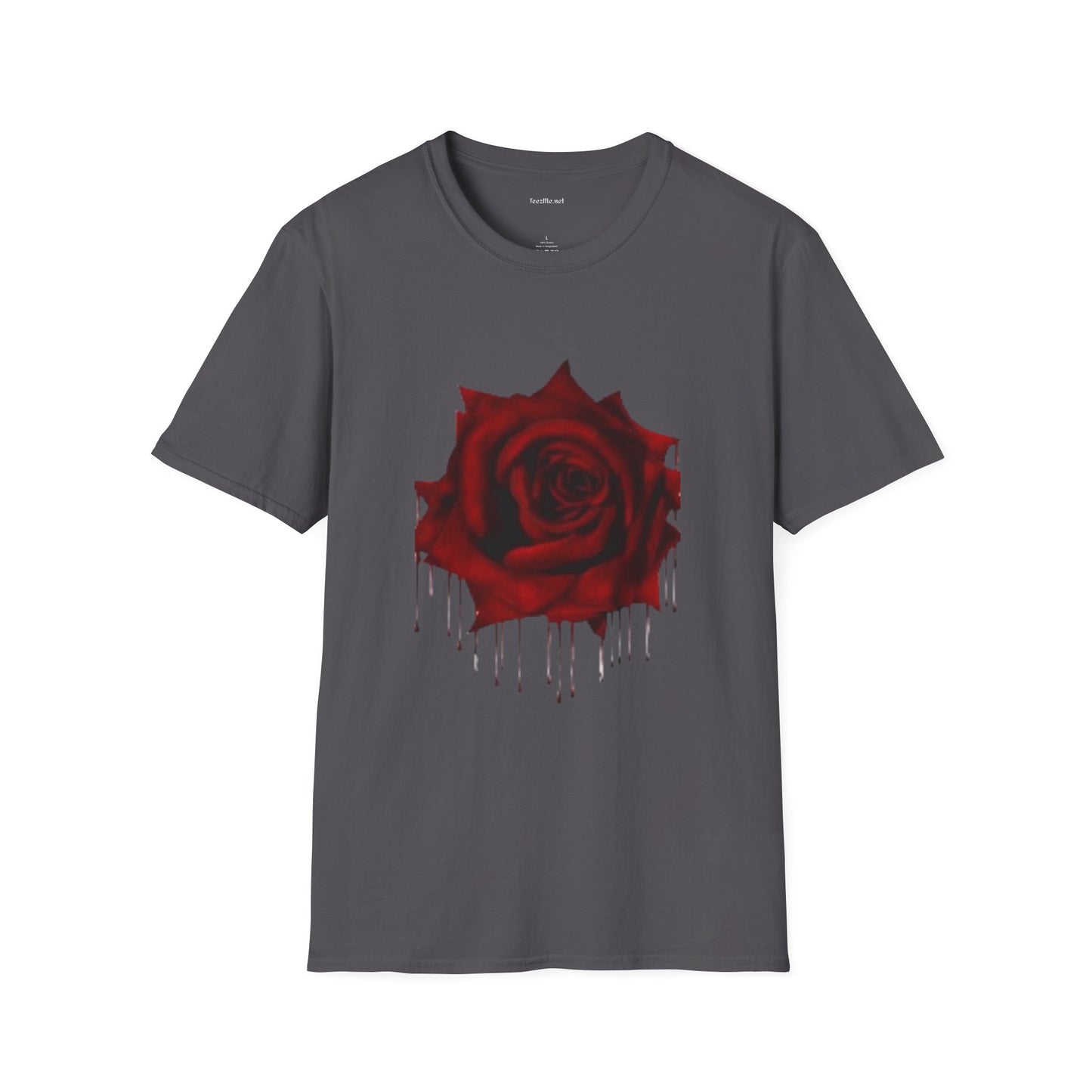 Bleeding Rose Illustration - Unisex Softstyle T-Shirt 100% Cotton Graphic