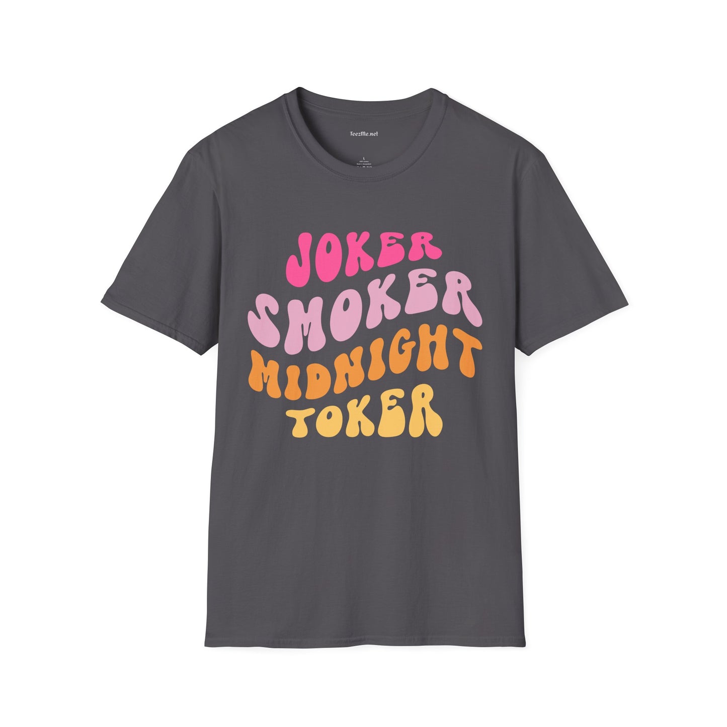 Joker Smoker Midnight Toker Unisex Softstyle T-Shirt 100% Cotton Graphic