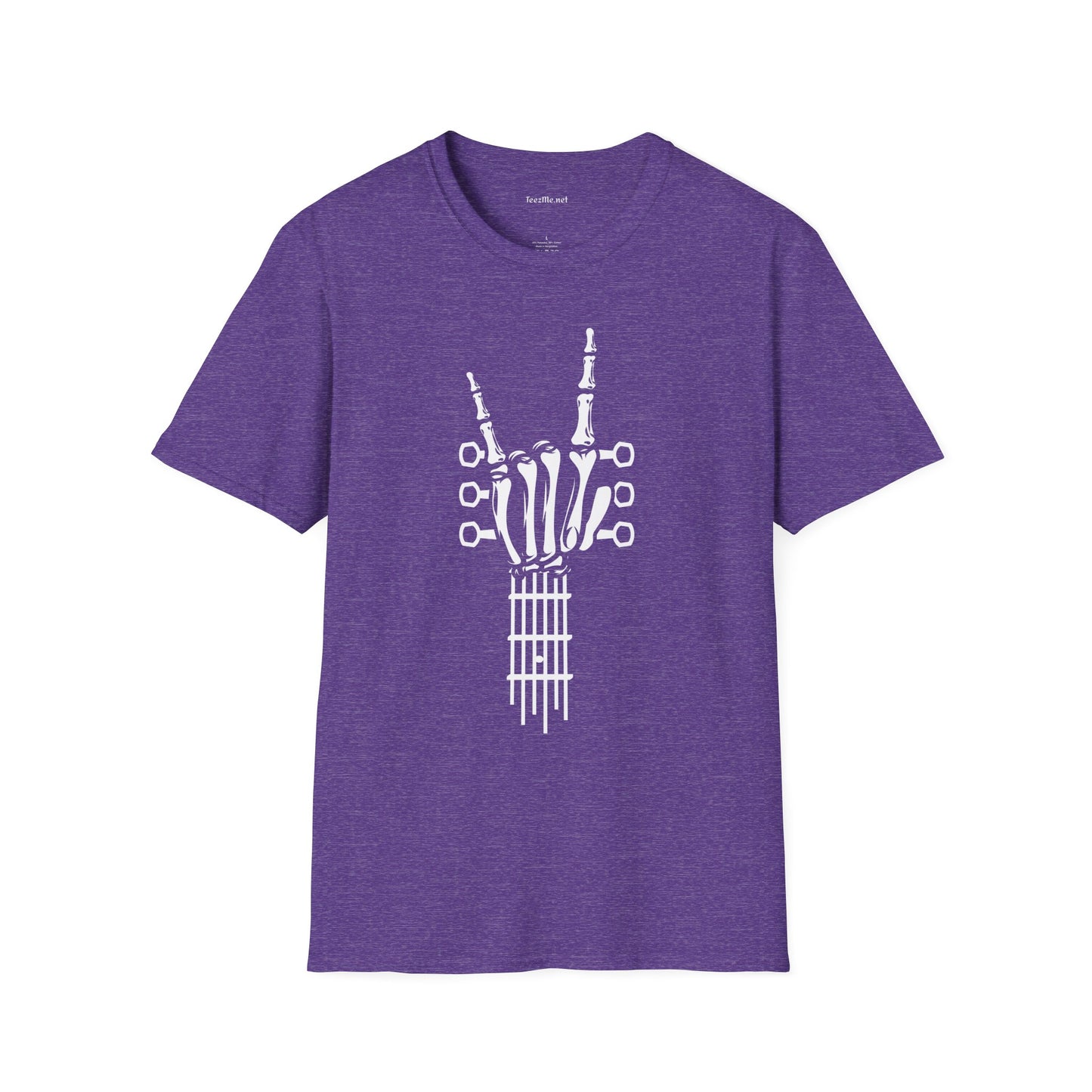 Skeleton Hand with Guitar - Unisex Softstyle T-Shirt 100% Cotton Graphic