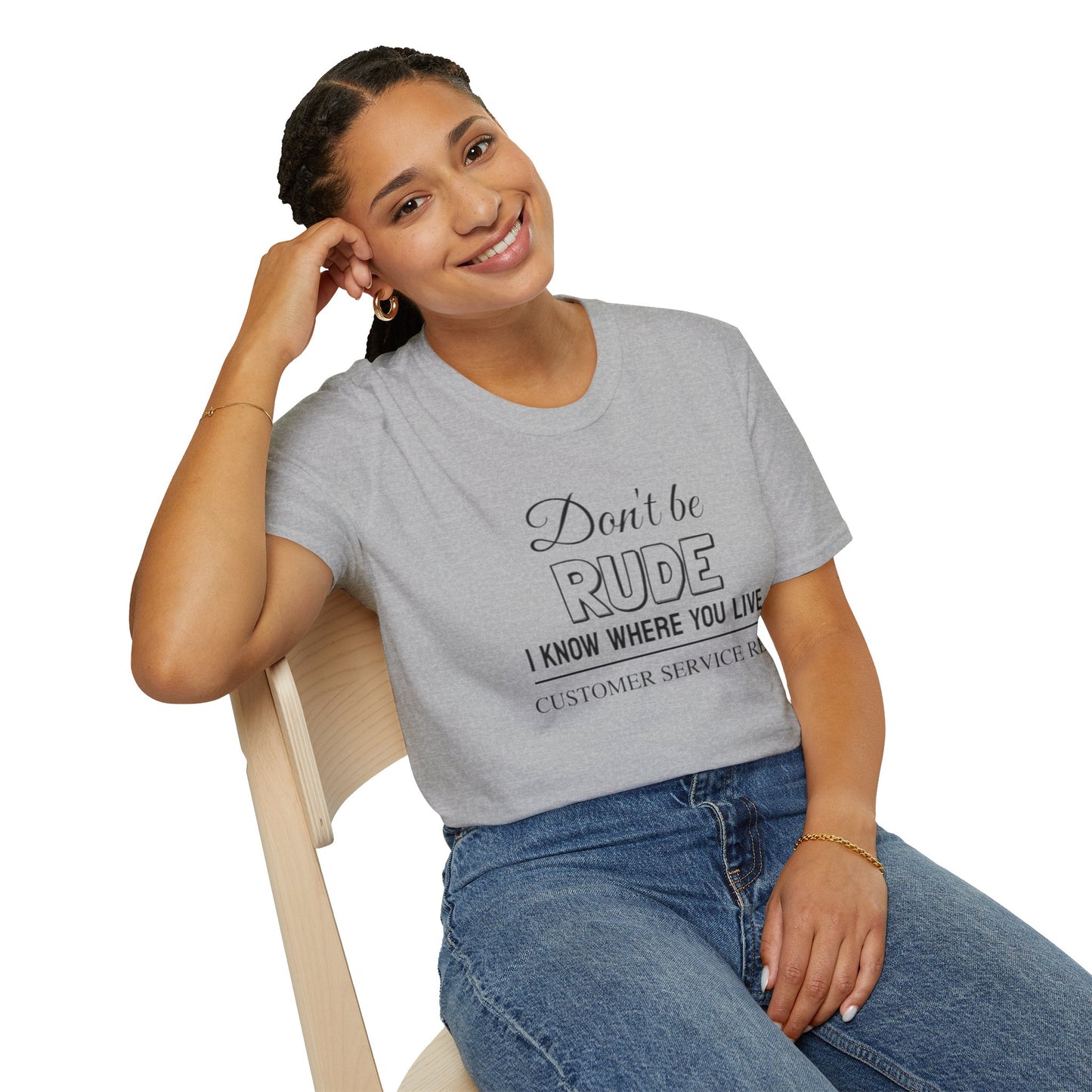 Don't be Rude  - Unisex Softstyle T-Shirt 100% Cotton Graphic