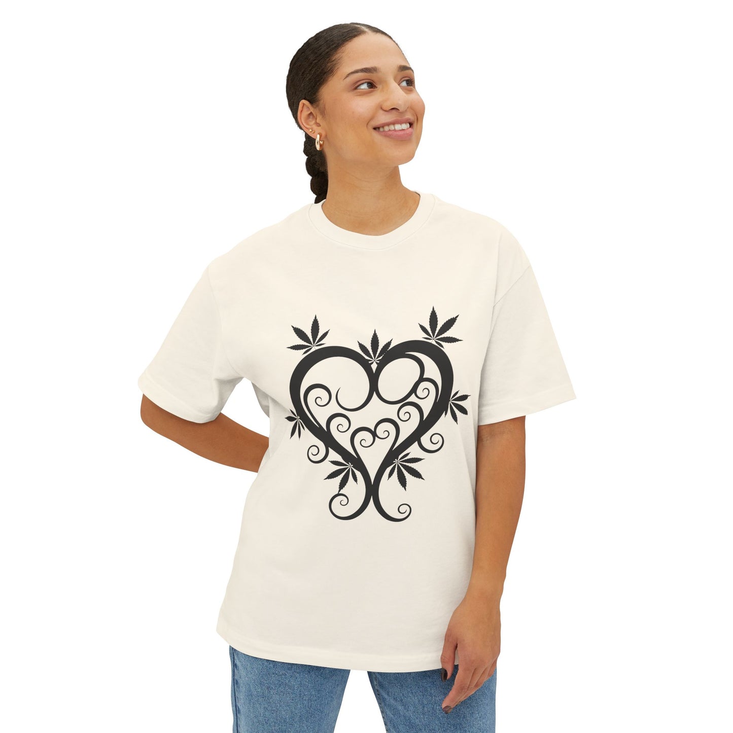 Weed Heart - Unisex Oversized Boxy Tee