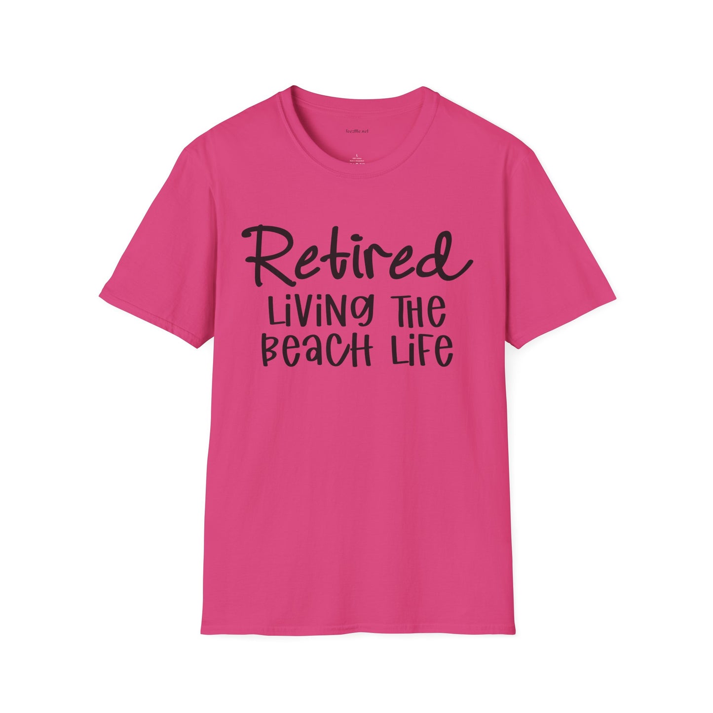 Retired Living the Beach Life - Unisex Softstyle T-Shirt 100% Cotton Graphic