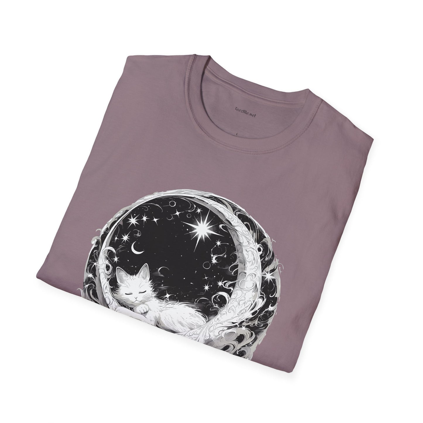 Moon Cat - Unisex Softstyle T-Shirt 100% Cotton Graphic