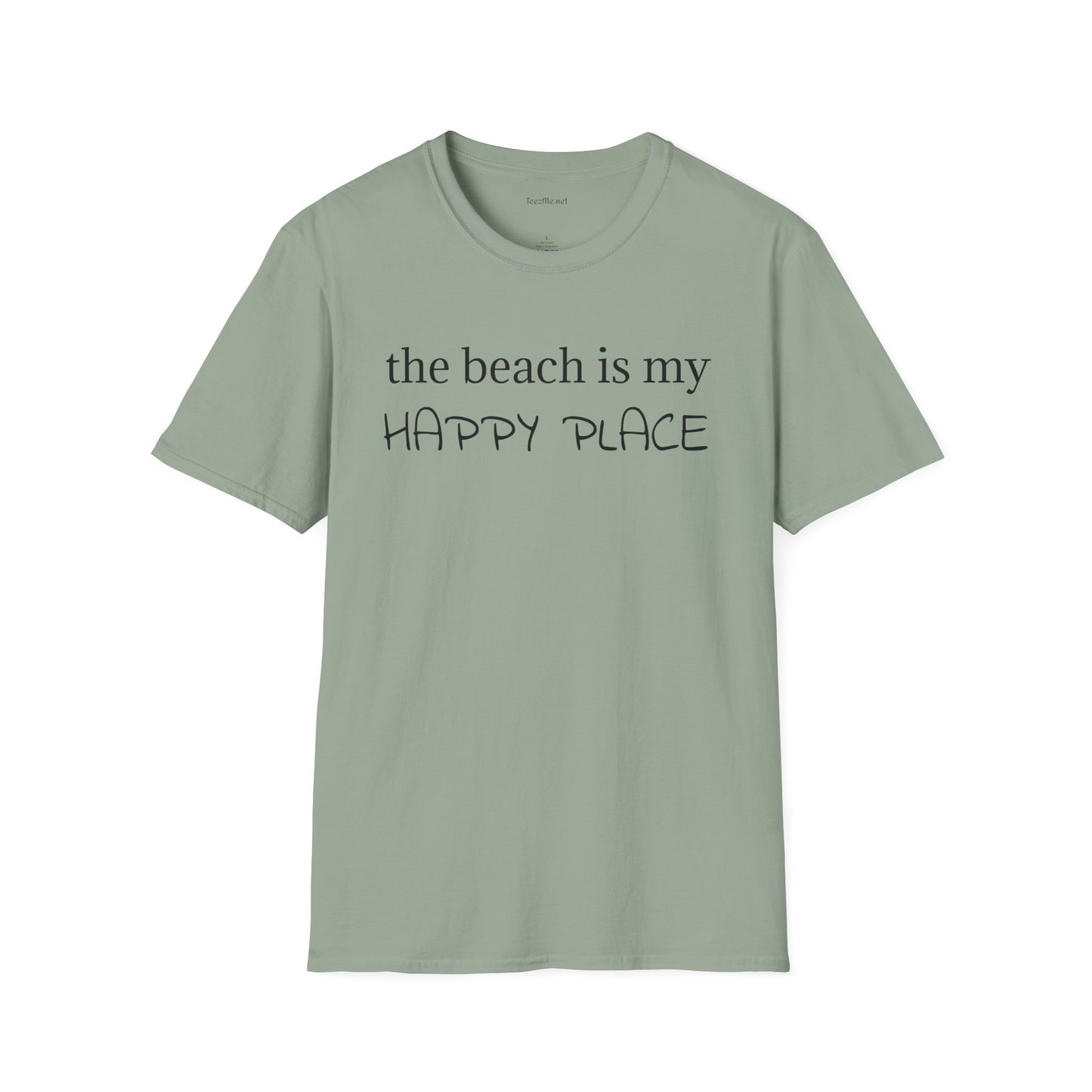 The beach is my happy place - Unisex Softstyle T-Shirt 100% Cotton Graphic