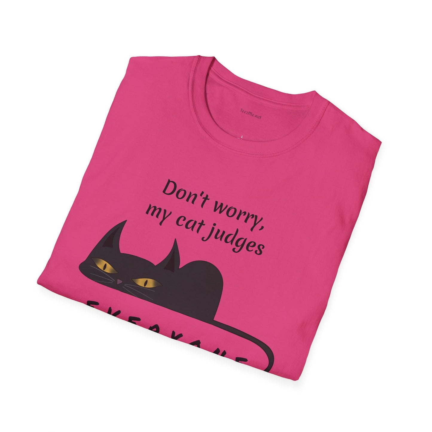 Judging Cat - Unisex Softstyle T-Shirt 100% Cotton Graphic