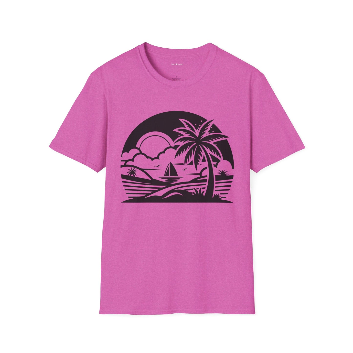 Beach Sunrise - Unisex Softstyle T-Shirt 100% Cotton Graphic
