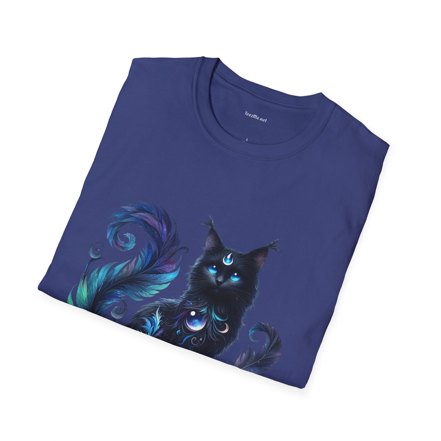 Black Spiritual Cat - Shirt 100% Cotton Graphic
