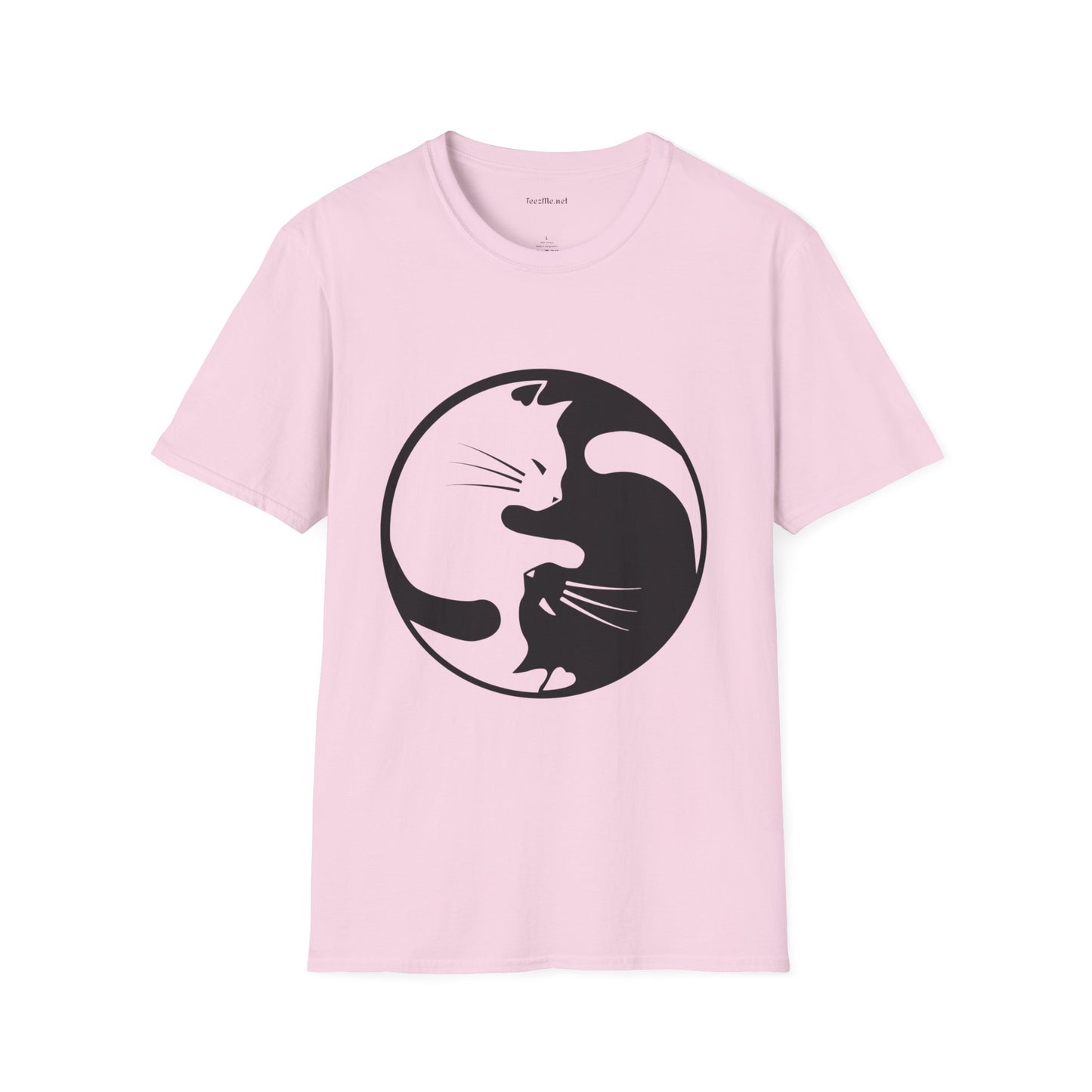 Yin Yang Cat3 Unisex Soft T-Shirt 100% Cotton Graphic