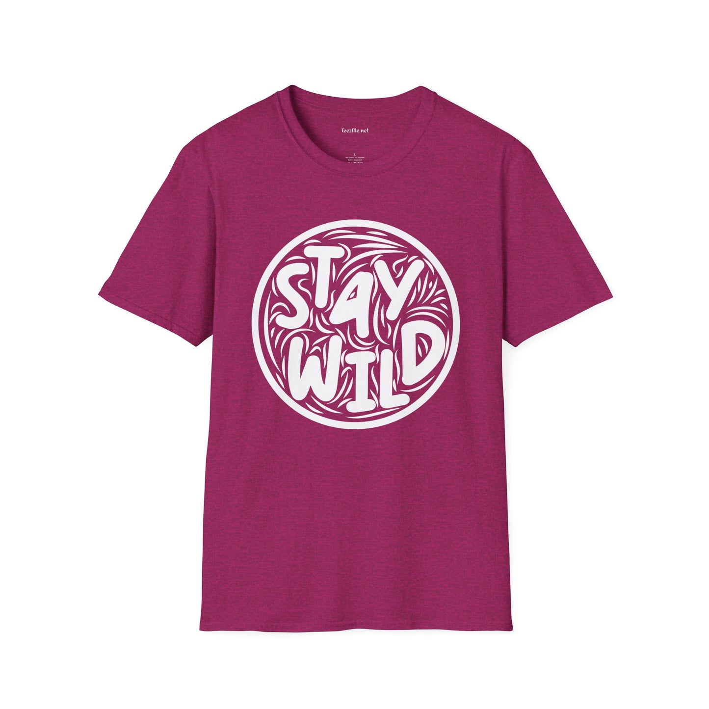 Stay Wild Retro Unisex Softstyle T-Shirt 100% Cotton