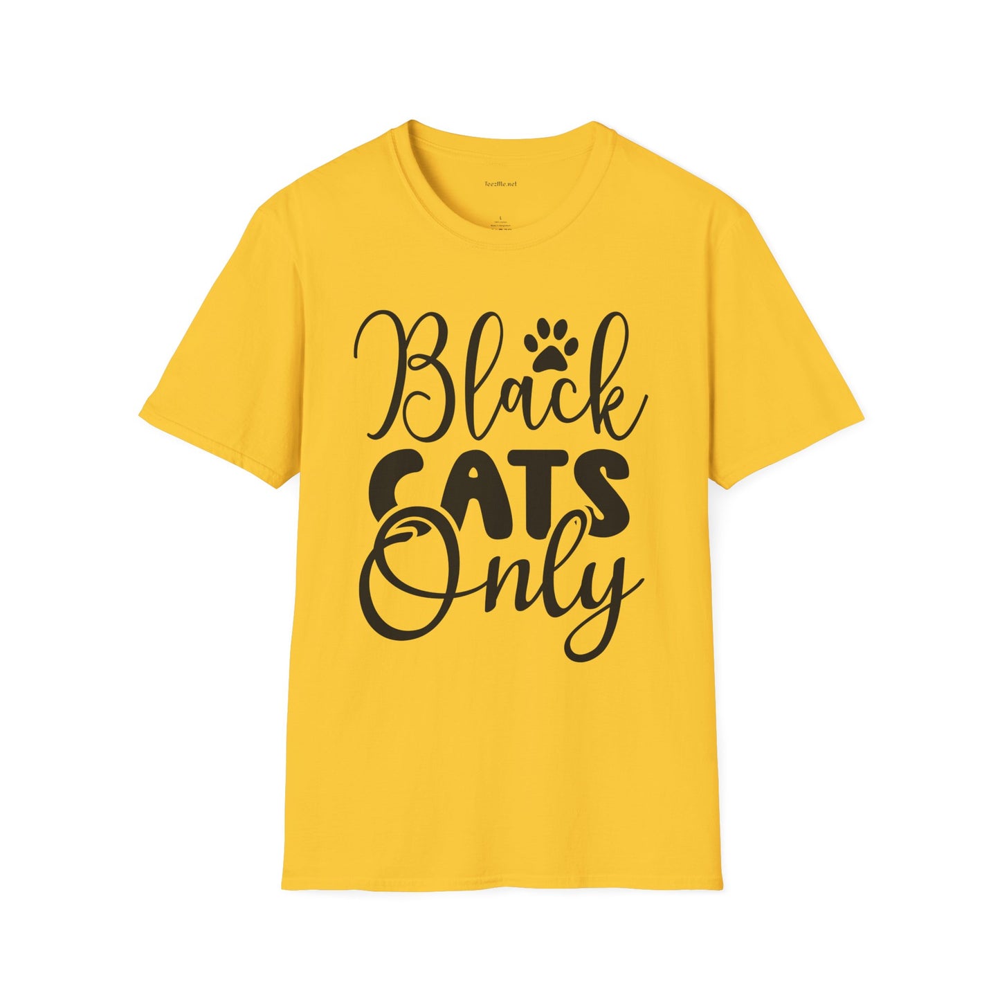 Black Cats Only - Unisex Softstyle T-Shirt 100% Cotton Graphic