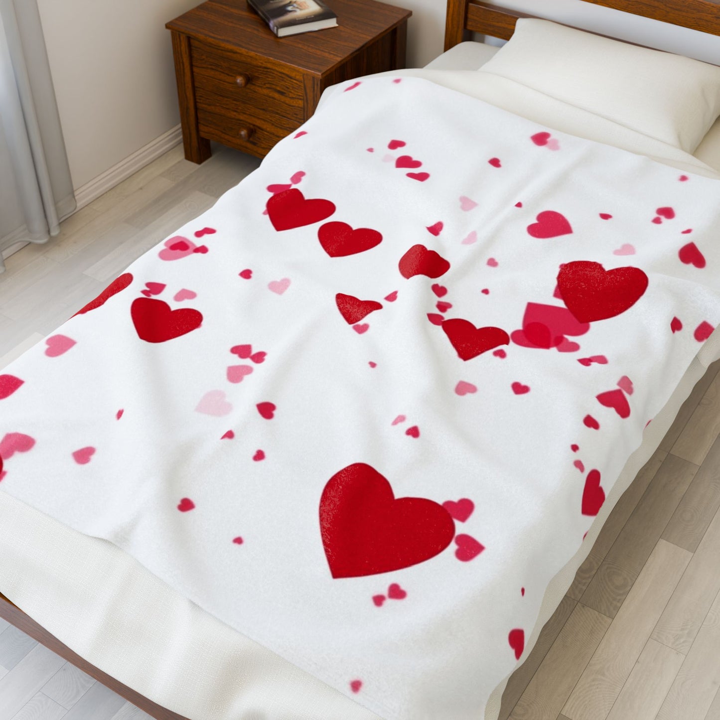 Hearts - Velveteen Plush Blanket Graphic