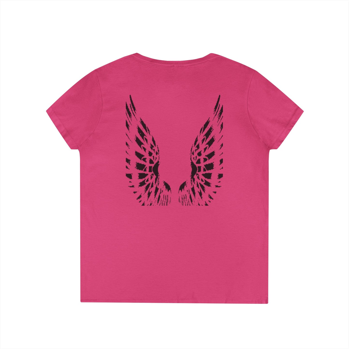 Angel Wings (back) - Ladies' V-Neck T-Shirt 100% cotton